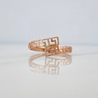 Tribal Crossed Ring 1.1 g / Size 7 1/4 18K Rose Gold