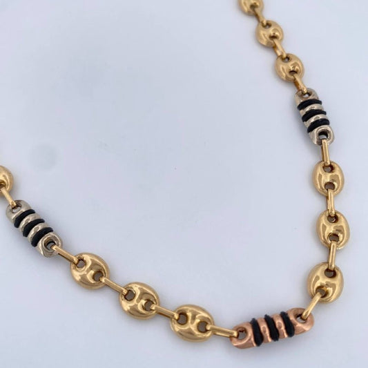 Cadena Rustica Barril Gc 12.75gr / 24 1/4 in / Tres Oros 18K &