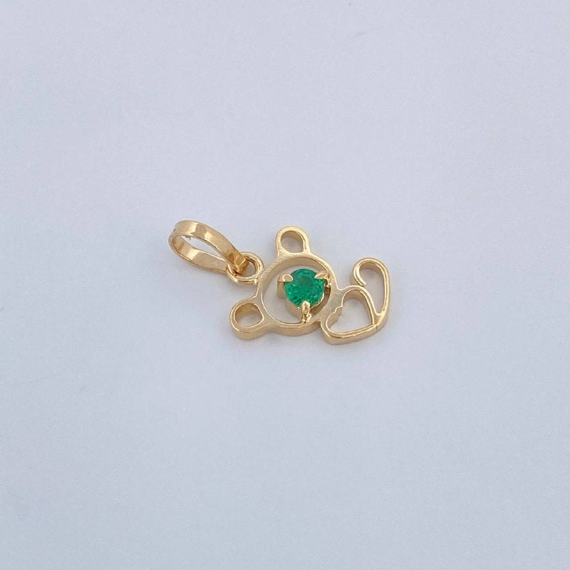 Monkey Silhouette Pendant 0.45gr / 0.5in / 18K Gold