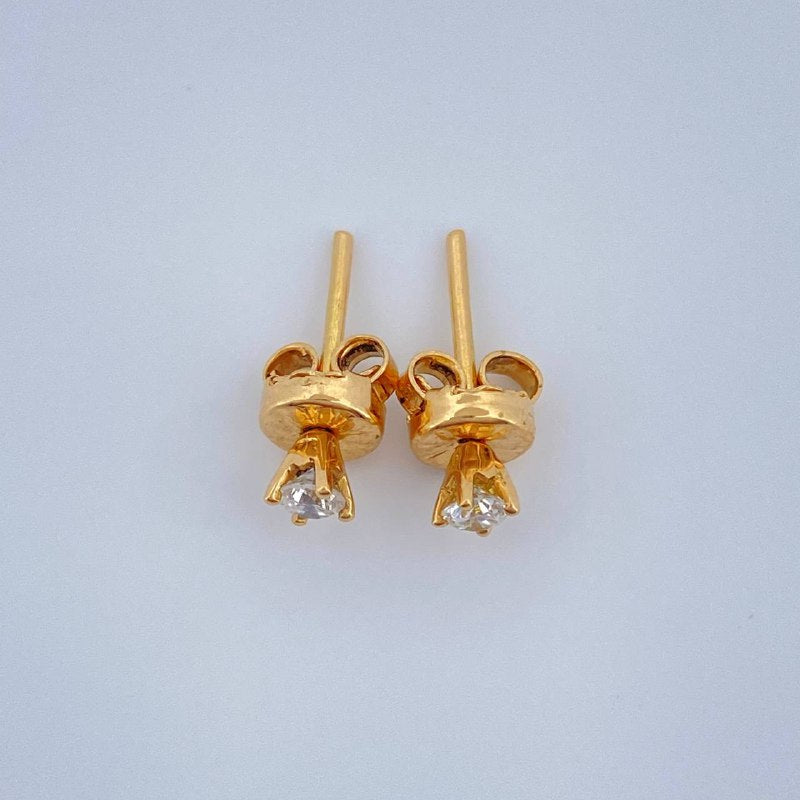 Stud Earrings Four Prongs Diamond 1.15gr / Yellow Gold 18K %