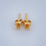 Stud Earrings Four Prongs Diamond 1.15gr / Yellow Gold 18K %