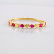 Interspersed Hearts Ring 1.35g / T7 3/4 Yellow Gold 18K