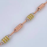 Tobillera Rustica Barril 6.35gr / 10 in / Dos Oros Blanco Rosa 18K $