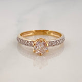 Solitaire Ring Churumbela 2.75 g / T6 1/2 Two Yellow White Gold 18K