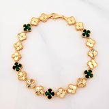 Clover Bracelet Diamond Cut 9.2 g / 7 in / 7.2 mm 18K Yellow Gold