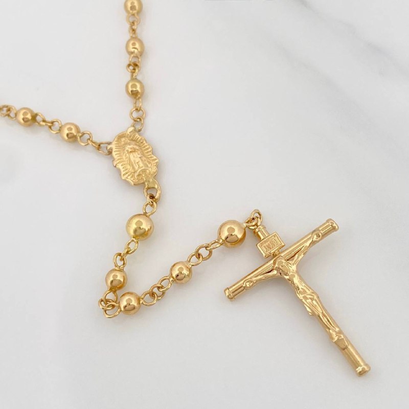 Rosario Virgen Guadalupe 15.95 g / 23 1/2 in / 4mm-5 mm Oro Amarillo 18K