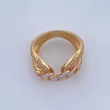 Crossed Ring 6.85gr / Size 6 3/4 / Three 18K Golds &