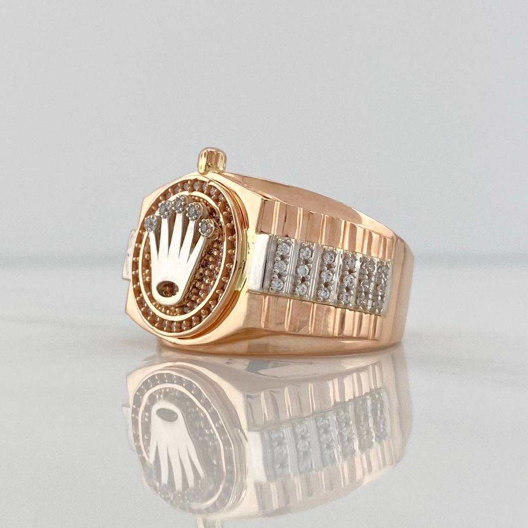 Anillo Corona 11.8 g / T10 1/2 Dos Oros Blanco Rosa 18K