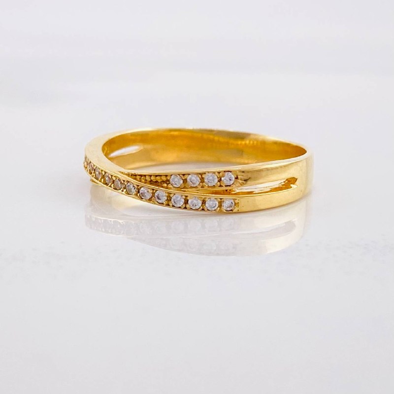 Anillo Carril Cruzado 2.2g / T6 Oro Amarillo 18K