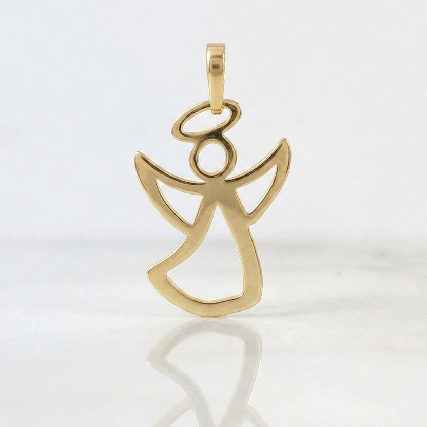 Angel Silhouette Pendant 0.5gr / 1 in / Yellow Gold 18K