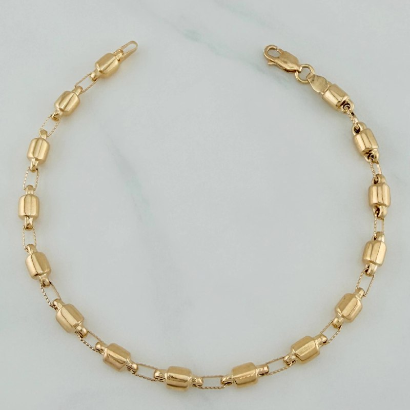 Pulso Rustico Barril 5.6 g / 8 1/2 in / 4.35 mm Oro Amarillo 18K