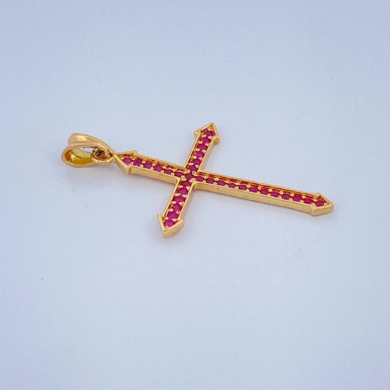 Pendant Cross Arrow 1.1gr / 1 1/4 in / 18K Gold Yellow &