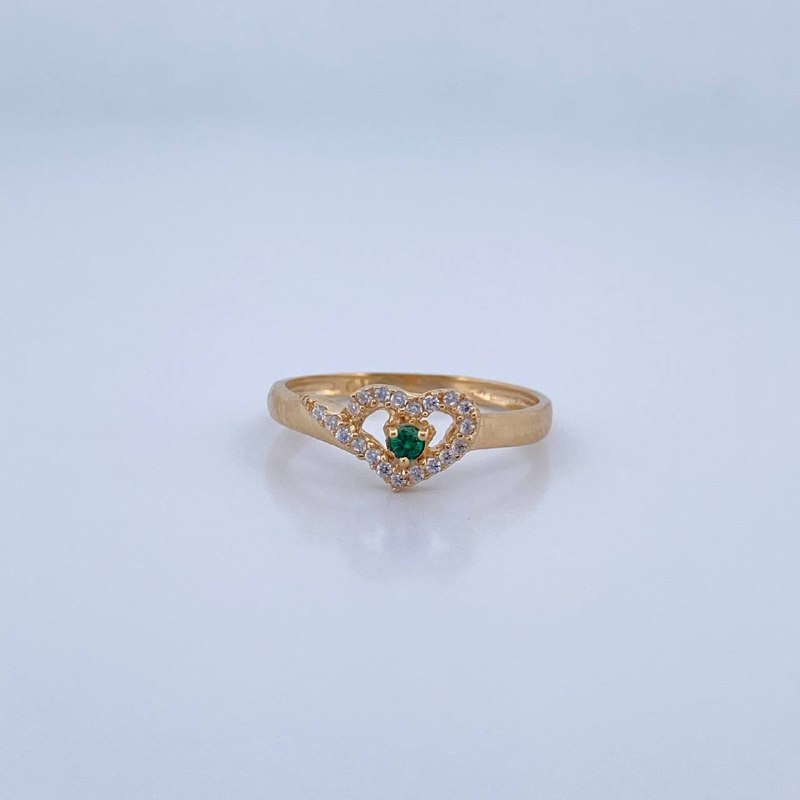 Heart Silhouette Ring 1.75gr / Size 6 1/2 / 18K Gold &