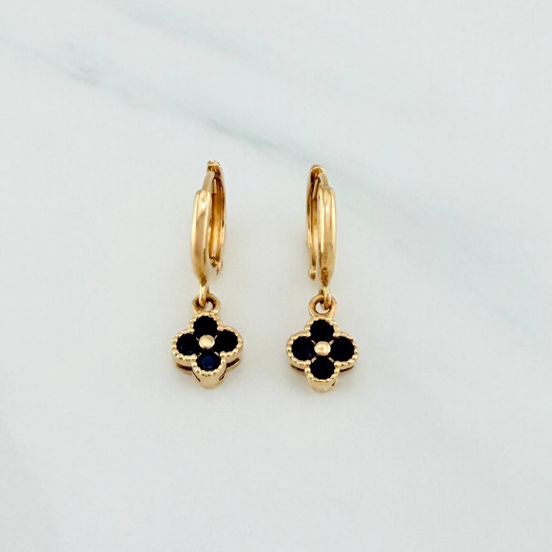 Hoop Earrings Clover 3.3 g / 1 in Yellow Gold 18K