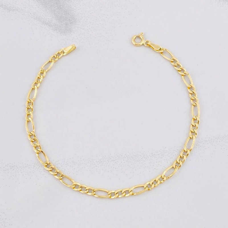 Pulso Fígaro 2.25g / 7 1/2 in / 4.5mm Oro Amarillo 18K