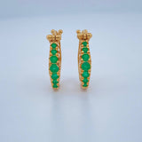 Candongas Hexagonal Esmeralda 3.1gr / 3/4 in / Oro Amarillo 18K %