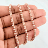 Cadena Ice 24.6 g / 25 3/4 in / 3.1 mm Dos Oros Rosa Blanco 18K
