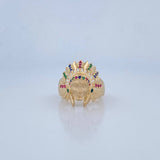 Indian Ring 7.95gr / Size 8 3/4 / 18K Gold $