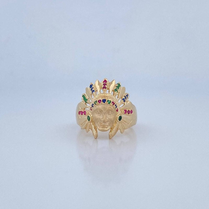 Indian Ring 7.35gr / Size 8 3/4 / 18K Gold $