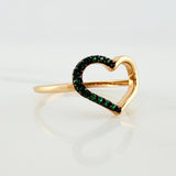 Heart Silhouette Ring 1.45 g / T5 3/4 Two-Tone Black Yellow 18K