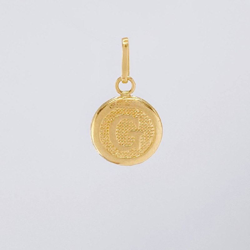 Pendant Circle Letter G 0.4g / 1/2 in Yellow Gold 18K