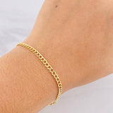 Cuban Links Bracelet 1.6g / 7 1/2 in / 3.2mm Yellow Gold 18K