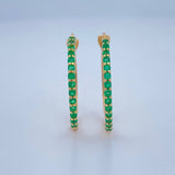 Candongas Encanto Esmeralda 3.2gr / 1 in / Oro Amarillo 18K %