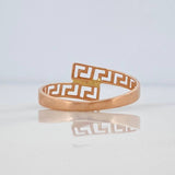 Tribal Crossed Ring 1.1 g / Size 7 1/4 18K Rose Gold