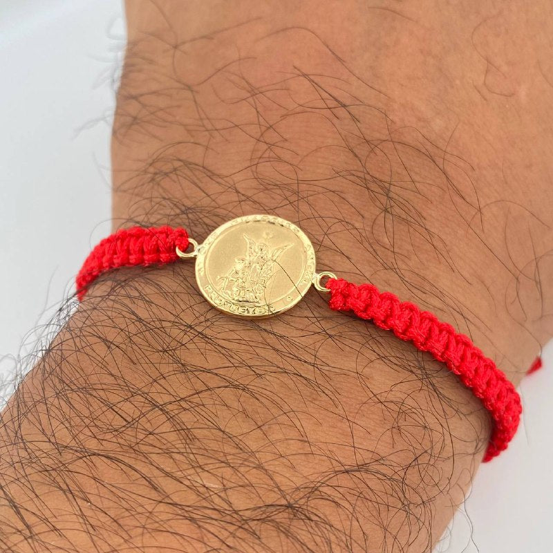 Red Woven Guardian Angel Bracelet 1.2gr / 18K Gold $