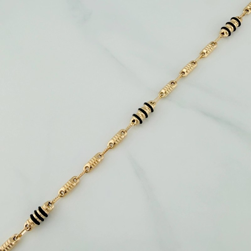 Tobillera Rustico Cilindro Barril 7.15 g / 11 in / 5.3 mm Oro Amarillo 18K