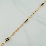 Tobillera Rustico Cilindro Barril 7.15 g / 11 in / 5.3 mm Oro Amarillo 18K