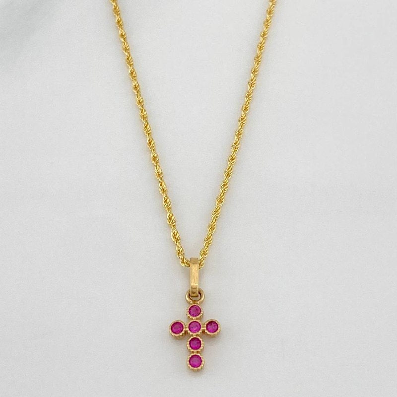 Singapore Chain Set + Cross Pendant / 1.65 gr / 20 in Yellow Gold 18K