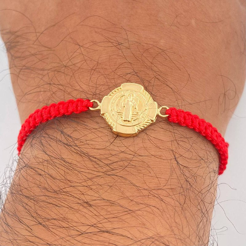 Red Woven San Benito Bracelet 1.35gr / 18K Gold &