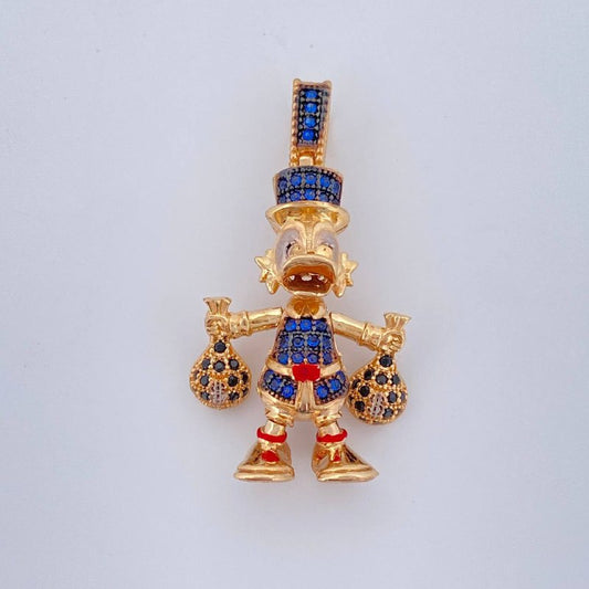 Dije Pato Bolsas De Dinero Articulado 6.15gr / 3.5cm / Tres Oros 18K $