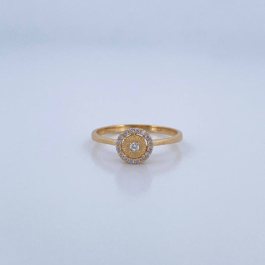 Halo Circle Ring 1.8gr / Size 6 1/4 / 18K Gold &