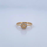 Halo Circle Ring 1.75gr / Size 4 3/4 / 18K Gold &