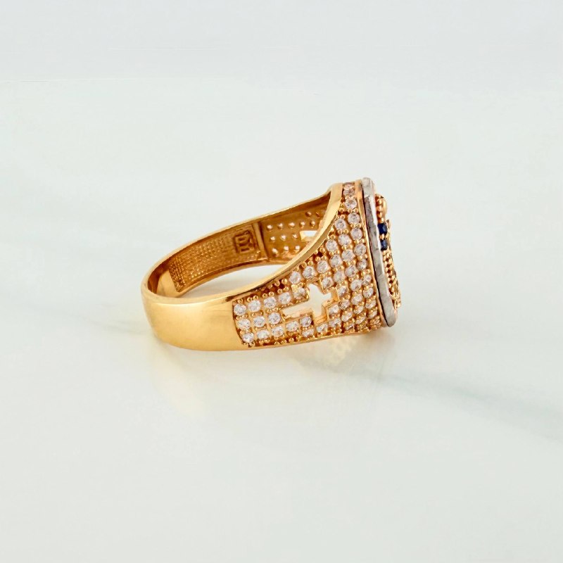 Anillo Virgen De Guadalupe 4.75 g / T6 3/4 Dos Oros Amarillo Blanco 18K