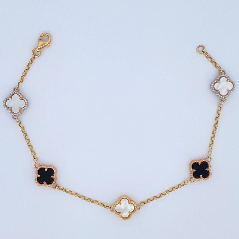 Clover Bracelet Roll-On 8.4gr / 20.5cm / Three Golds Nac.Esp. 18K &