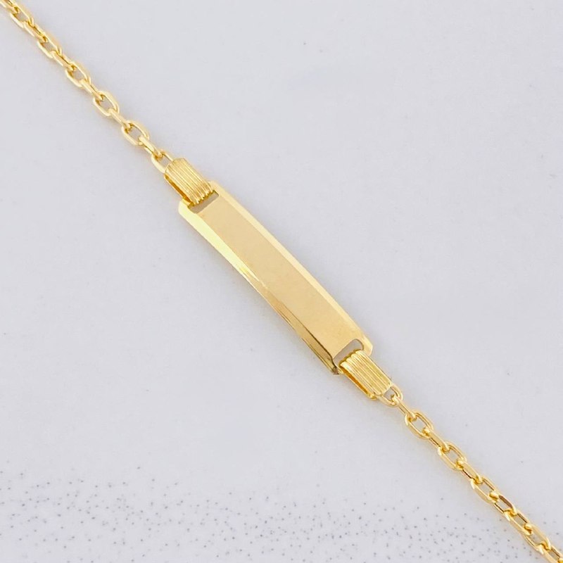 Bracelet Ring Continuous Rectangular Plate 1.5g / 6 1/2 in / 1.7mm Yellow Gold 18K