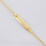 Pulso Pulso Aro Seguido Placa Rectangular 1.5g / 6 1/4 in / 1.7mm Oro Amarillo 18K