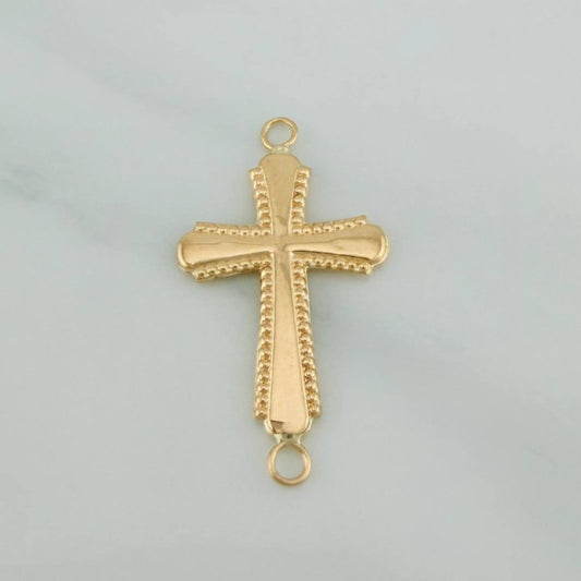 Charm Bordered Cross 0.75gr / 1 1/4 in / 18K Yellow Gold %