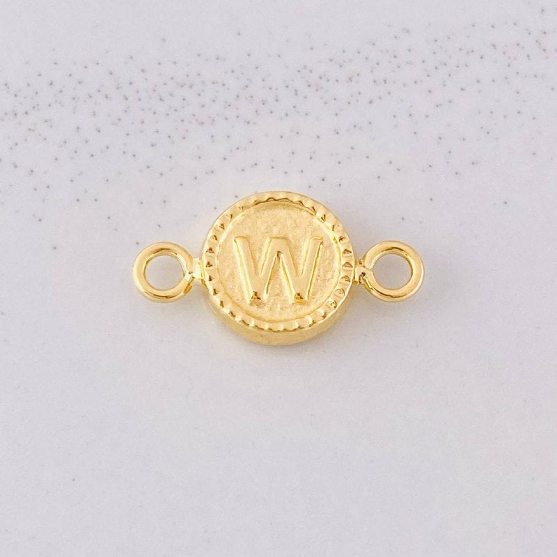 Herraje Circulo Letra W 0.45g / 1/2 in Oro Amarillo 18K