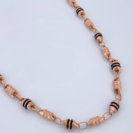 Cadena Rustica Barril 12.1gr / 24 1/2 in / Oro Rosa 18K &