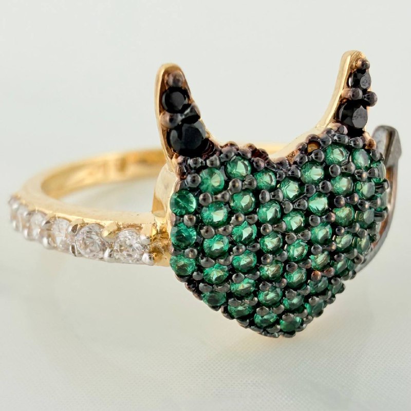 Anillo Corazon Devil 2.55gr / T6 / 3/4 in / Tres Oros 18K $