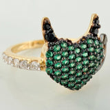 Anillo Corazon Devil 2.55gr / T6 / 3/4 in / Tres Oros 18K $