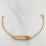 Pulso Bebé Placa Bebe Aro Seguido Corona 2.9 g / 5 1/2 in / 0.75 mm Oro Amarillo 18K