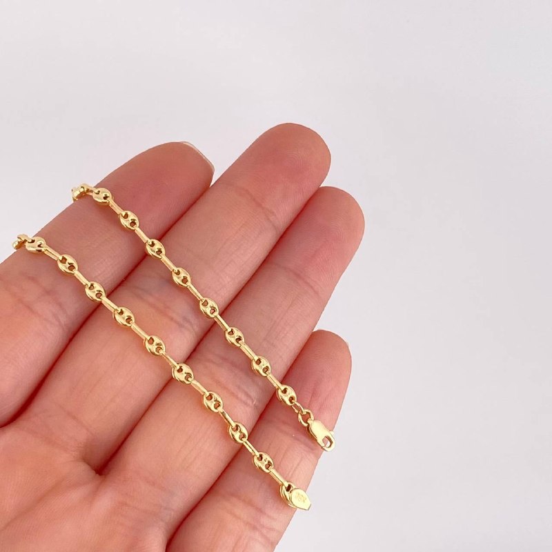 Tobillera GC 2.6g / 9 3/4 in / 3.2mm Oro Amarillo 18K