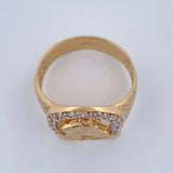 Anillo Herradura Caballo 5.95gr / T10 1/2 / Dos Oros Amarillo Blanco 18K &