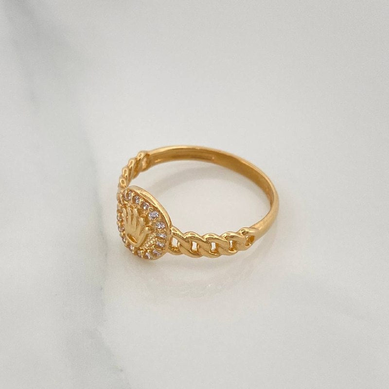 Cuban Crown Ring 1.9 g / T5 3/4 Yellow Gold 18K
