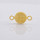 Herraje Circulo Letra W 0.45g / 1/2 in Oro Amarillo 18K